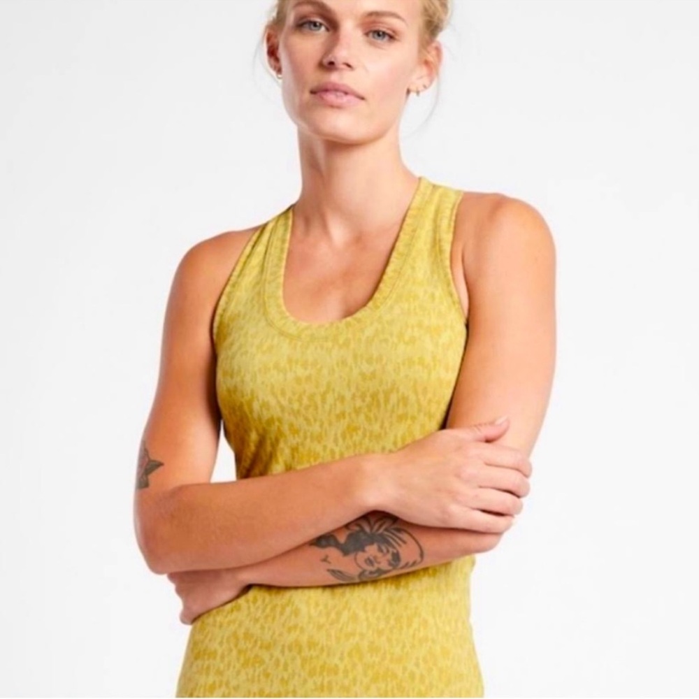 Athleta Yellow Fitted Sleeveless Tank Top